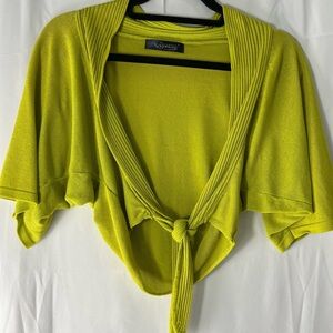 Vibrant Green Women's Tie-Front Shrug